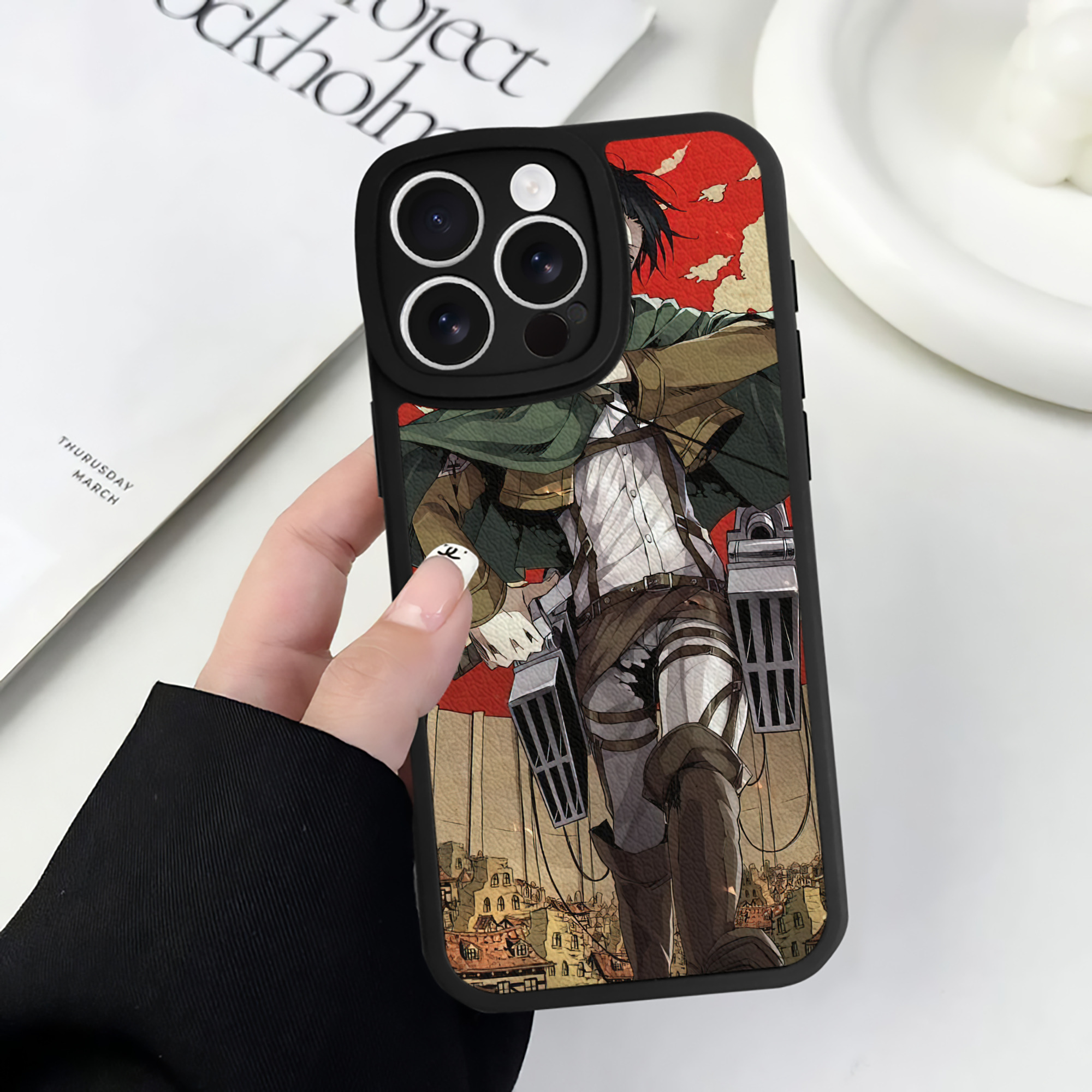 （画像用） 進撃の巨人 Attack on Titan 【iPhone 16シリーズ対応】シリコンスマホケース（レザー調） 材質：シリコン